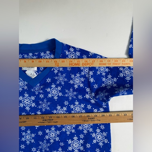 Cozee Corner 100% Cotton Shirt Snowflake V-Neck Long Sleeves Flannel Nightgown M - Picture 7 of 11